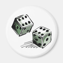 Craps Dice High Roller Gambling Fridge Magnets