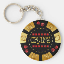 CRAPS GAMING CHIP KEYCHAIN