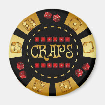 CRAPS GAMING CHIP REFRIGERATOR MAGNET