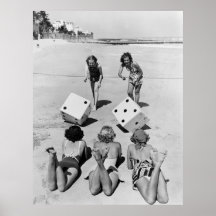 Craps in the Sand, 1940s Print