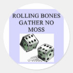 craps joke round sticker