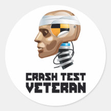 Crash Test Veteran Round Stickers