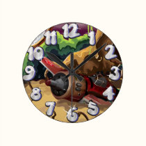 Crashed World War Fighter Aircraft wall clocks