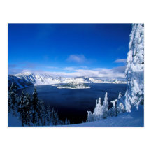Crater Lake in Winter Oregon Postcard