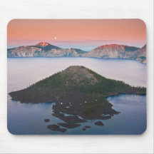 Crater Lake Moonrise Mousepads