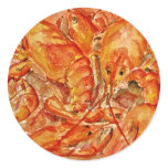 Crawfish Round Stickers