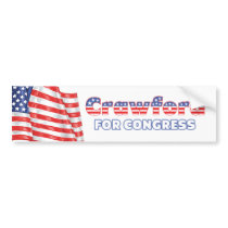 Crawford for Congress Patriotic American Flag Desi Bumper Stickers