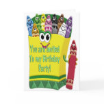 Crayon Kid's Birthday Party Invitation cards