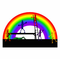 Crayons Colouring a Rainbow Photo Cut Outs