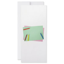 Crayons on coloured papers