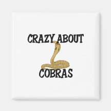 Crazy About Cobras Fridge Magnet