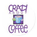 Crazy about Coffee purple Sticker