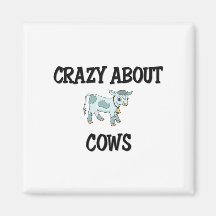 Crazy About Cows Fridge Magnet