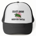 Crazy About Green Sea Turtles hats
