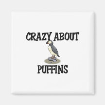 Crazy About Puffins Refrigerator Magnet
