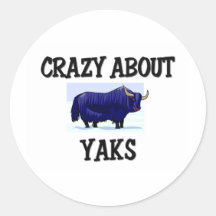 Crazy About Yaks Round Sticker