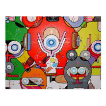 crazy art postcard