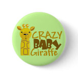 Crazy Baby Giraffe Button