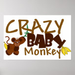 crazy baby monkey poster