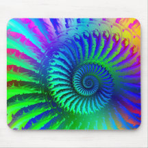 Crazy Blue Fractal Pattern Mouse Mat