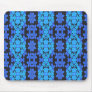 Crazy Blue Stylized Daisy Patterned Mousepad