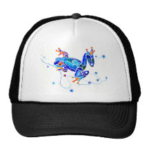CRAZY BLUE TREE FROGS MESH HAT