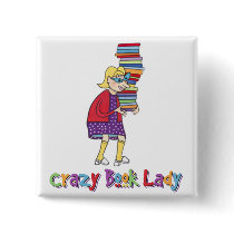 Crazy Book Lady Pins