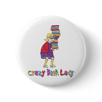 Crazy Book Lady Buttons