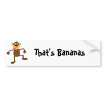 Crazy Cartoon Dancing Monkey Bumper Sticker
