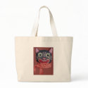 Crazy Cat Face Tote bags