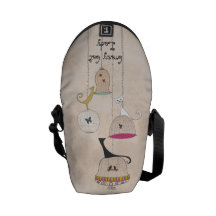 Crazy Cat Lady Cats n Birdcages Messenger Bag