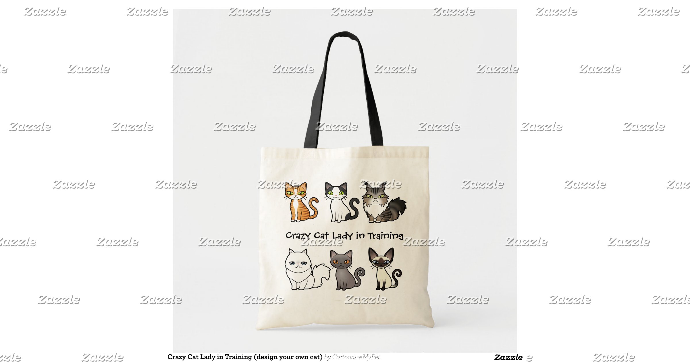 ... Cat Lady in Training (design your own cat) Budget Tote Bag | Zazzle