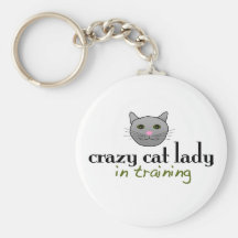 Crazy cat lady in training key chain