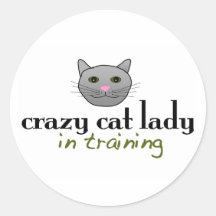 Crazy cat lady in training stickers