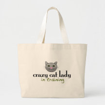 Crazy cat lady in training tote bag