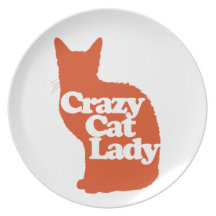 Crazy cat lady party plate