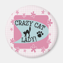 Crazy Cat Lady - Retro Fridge Magnets
