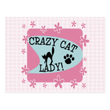 Crazy Cat Lady - Retro Post Card