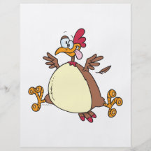 crazy chicken hen cartoon full color flyer
