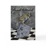 Crazy Creature Birthday Card zebrat on skull