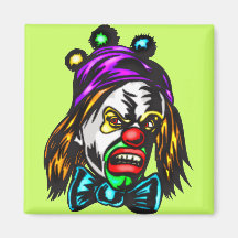 Crazy Evil Clown Magnet