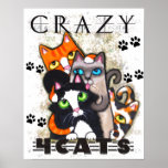 Crazy For Cats Art Print