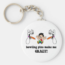 Crazy funny bowling key chain