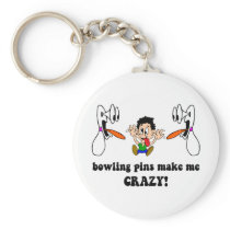 Crazy funny bowling key chain