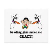Crazy funny bowling postcard
