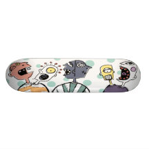 Crazy Heads in Sweaters Skateboard Deck