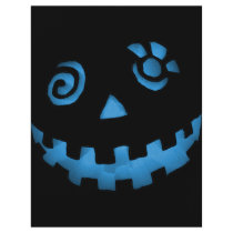 Crazy Jack O Lantern Pumpkin Face Blue