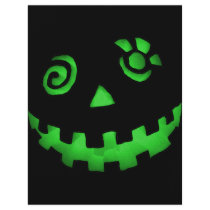 Crazy Jack O Lantern Pumpkin Face Green