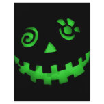 Crazy Jack O Lantern Pumpkin Face Green flyers