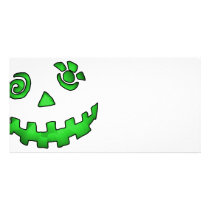 Crazy Jack O Lantern Pumpkin Face Green